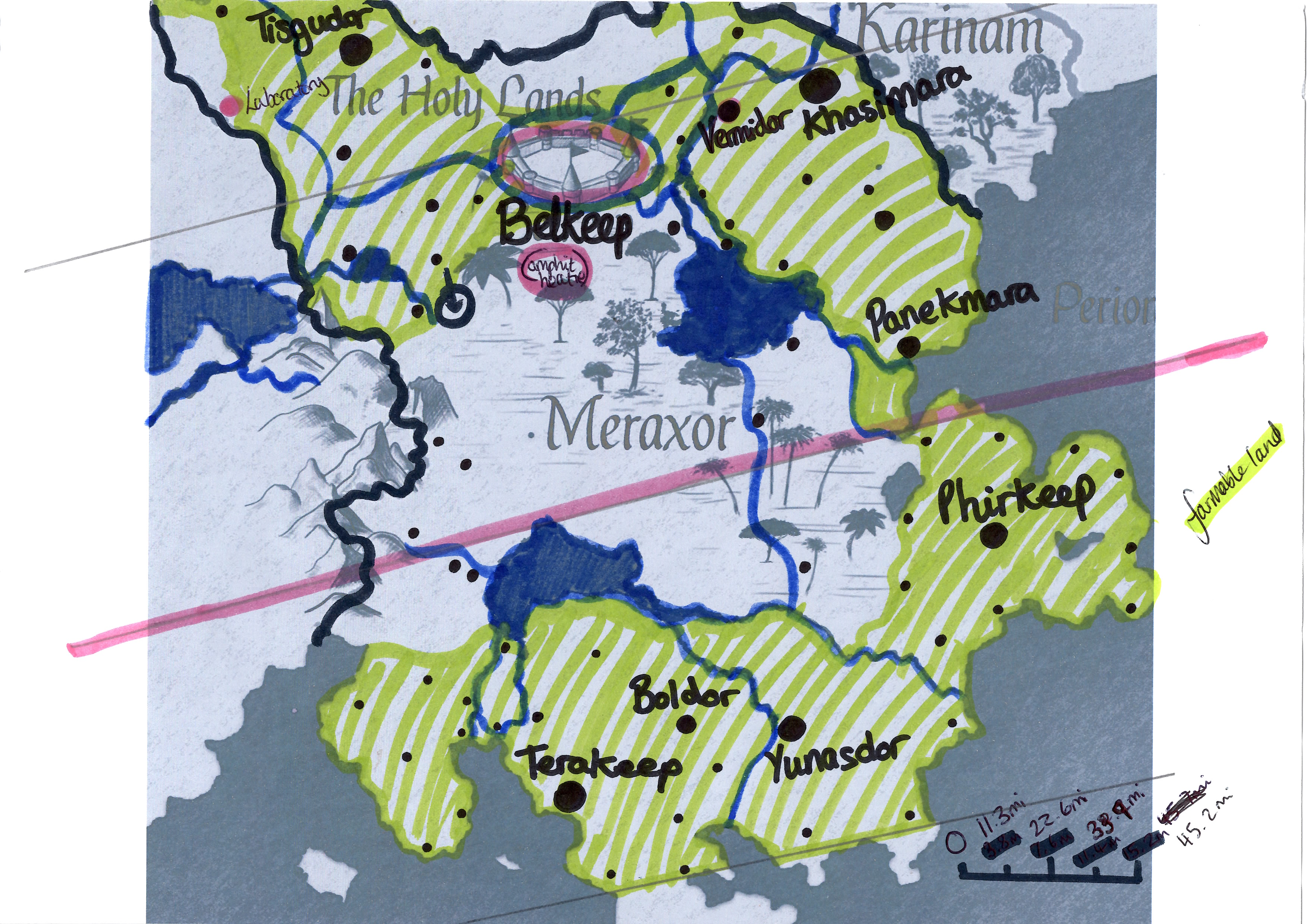 Worldbuilding - Meraxor city locations