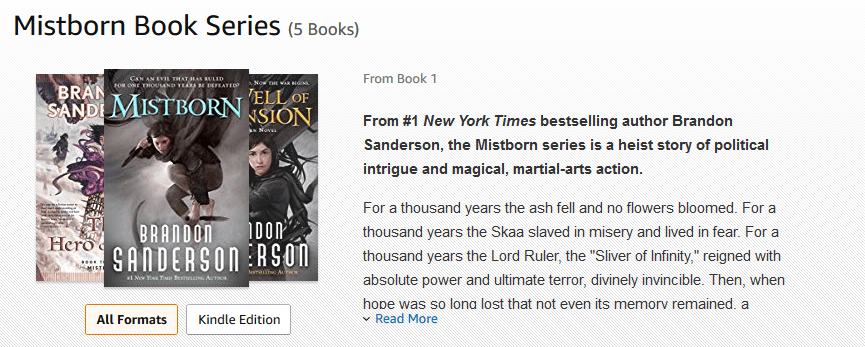 Mistborn by Brandon Sanderson