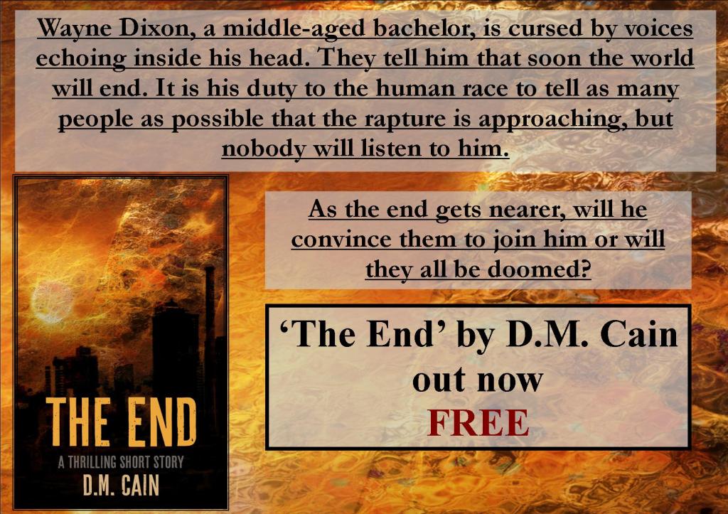 A short description and book cover of The End short thriller